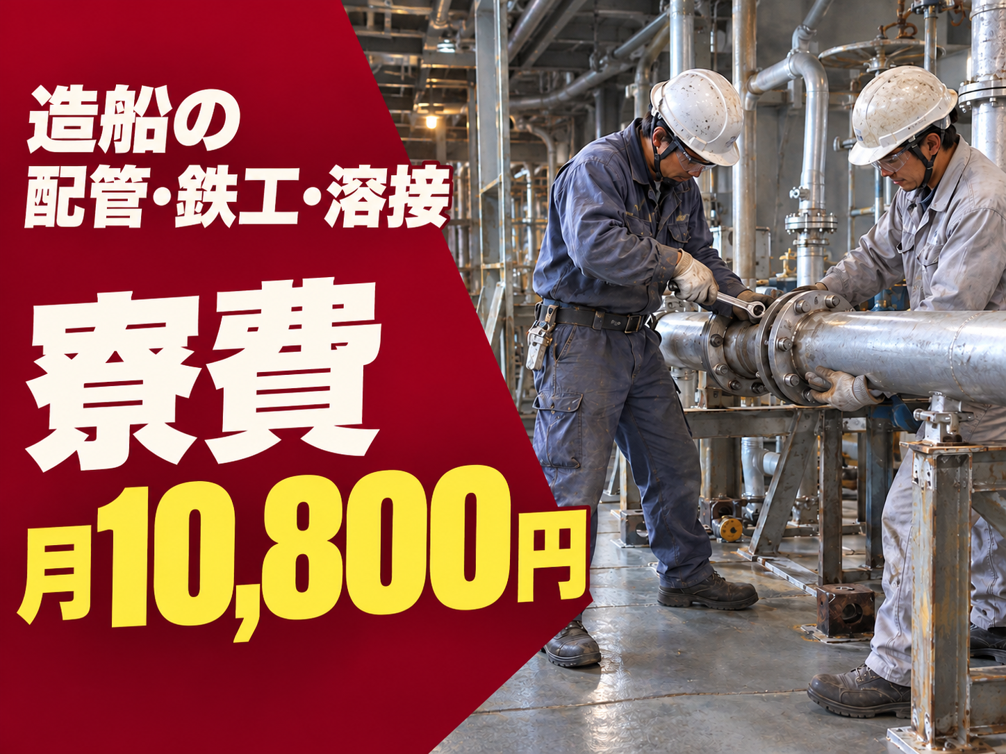 【寮あり🏠】船の部品を溶接でつなぐ仕事