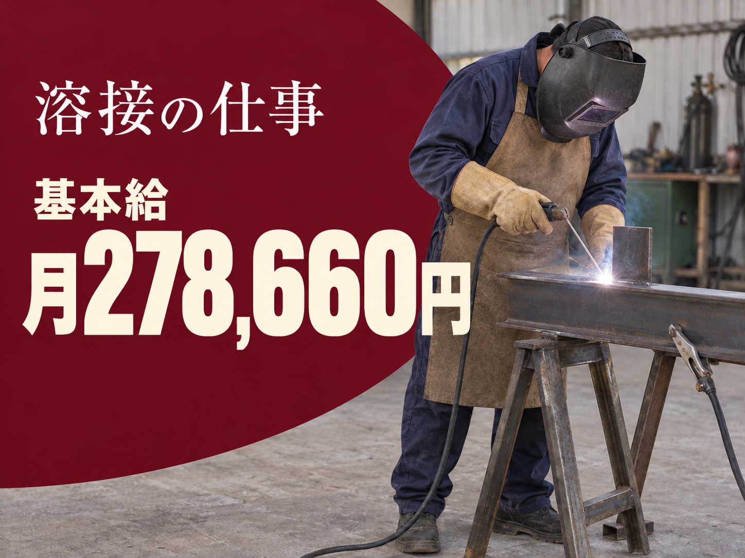 【寮あり🏠】鉄骨を組んで溶接する仕事