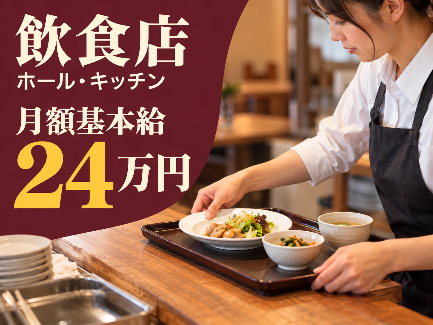 飲食スタッフとして月給24万円から働く🍽️