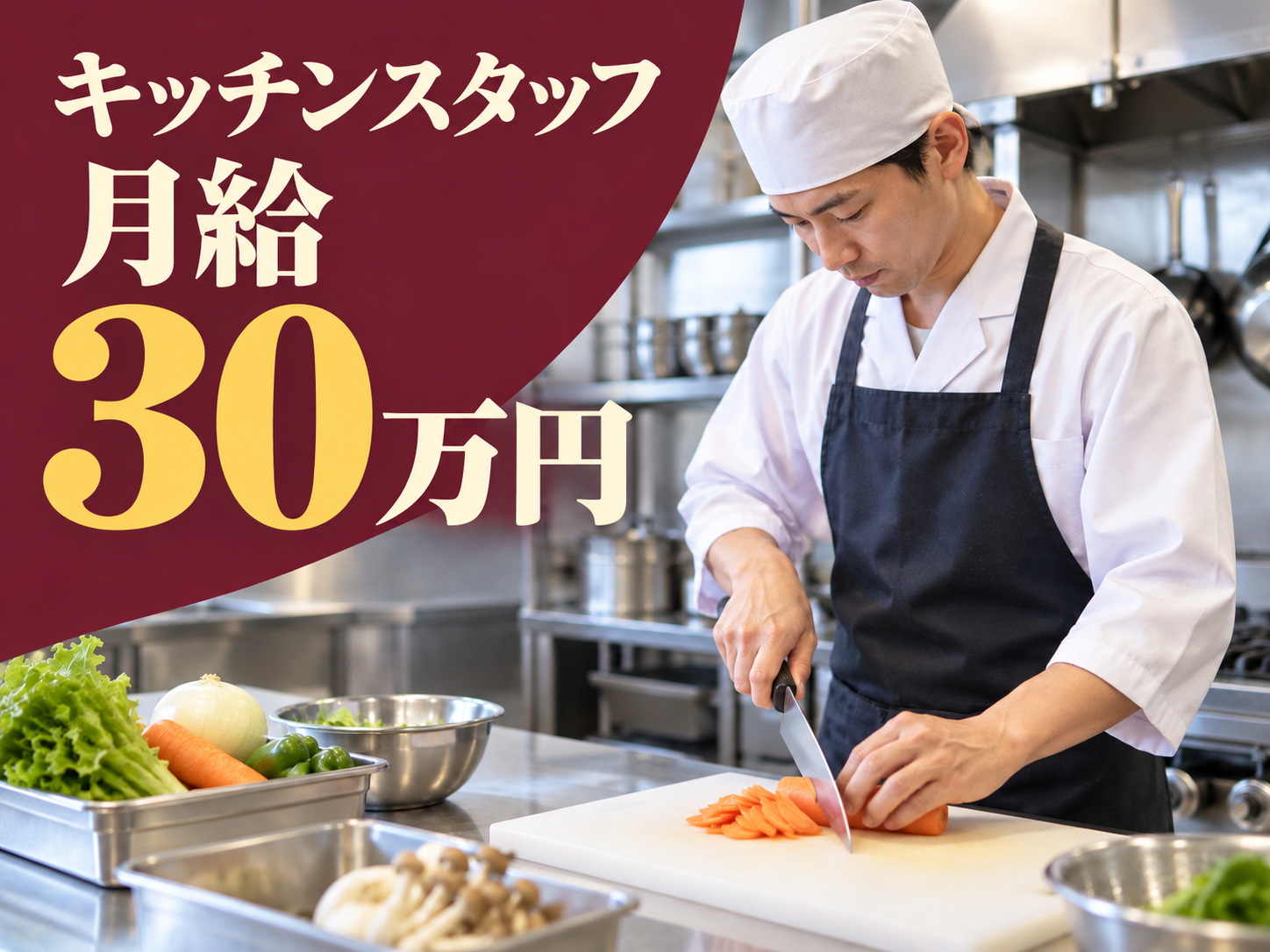 月給30万円〜！飲食店キッチン🍳
